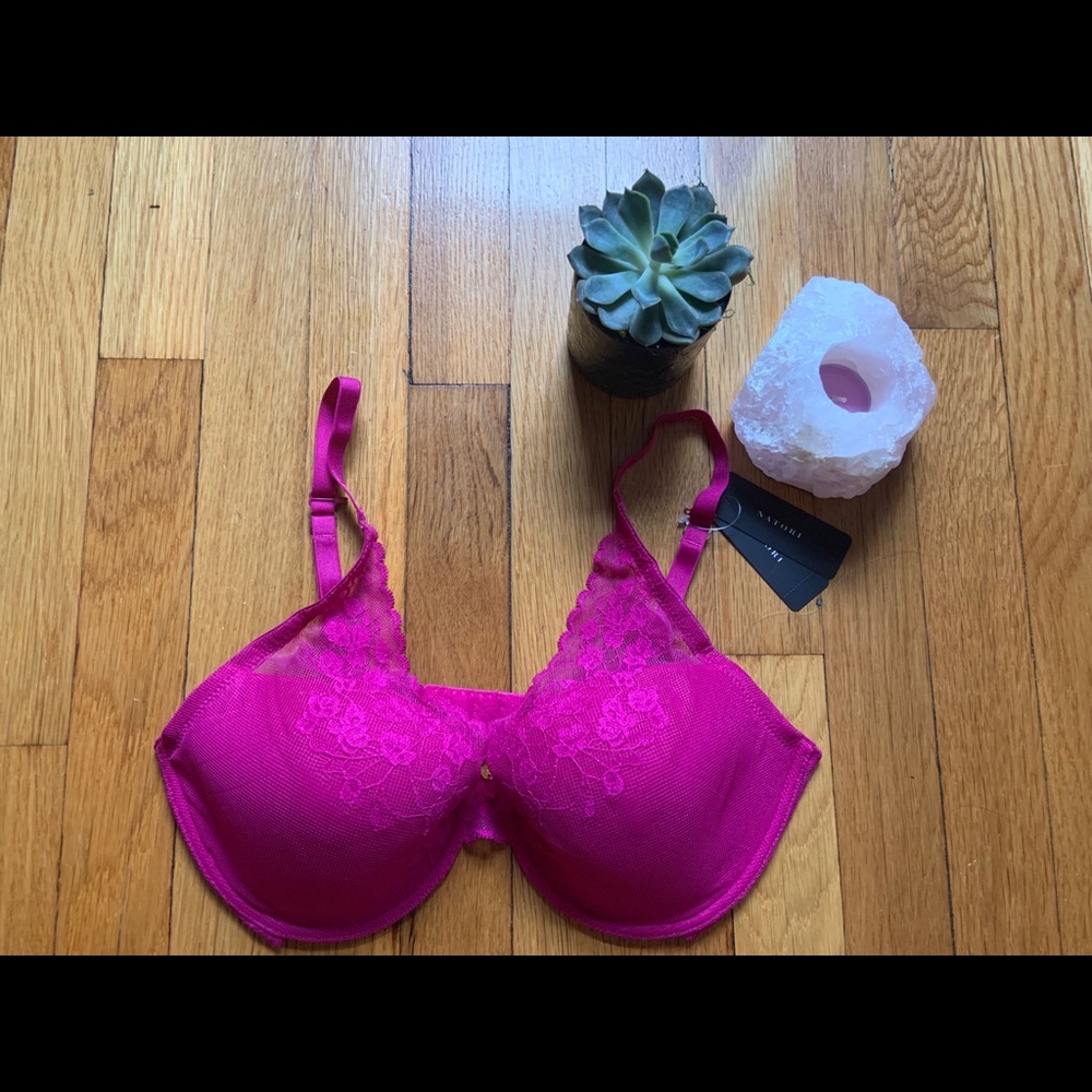 NWT Natori Cherry Blossom Lace Bra 34DD.